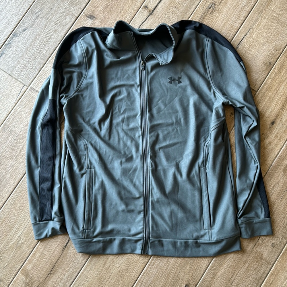 Under Armor track jacket slate with black accents